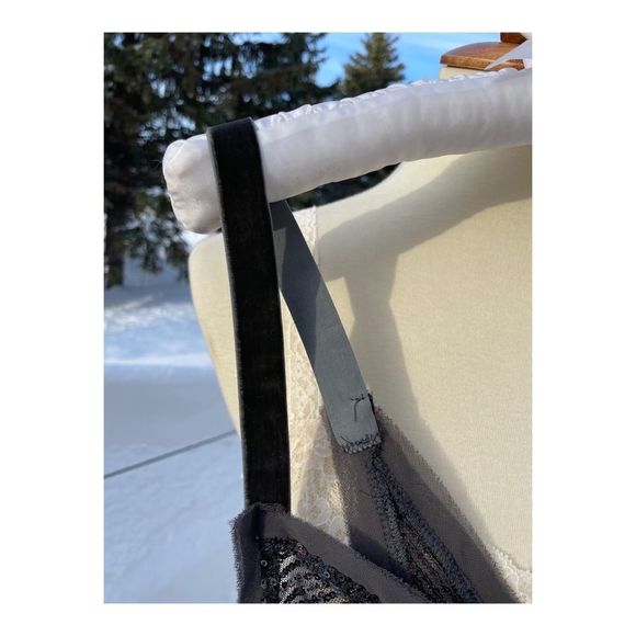 Free People Metallic Shimmer & Shine Bodysuit Night Sz XS NWT Black Silver - Picture 5 of 13